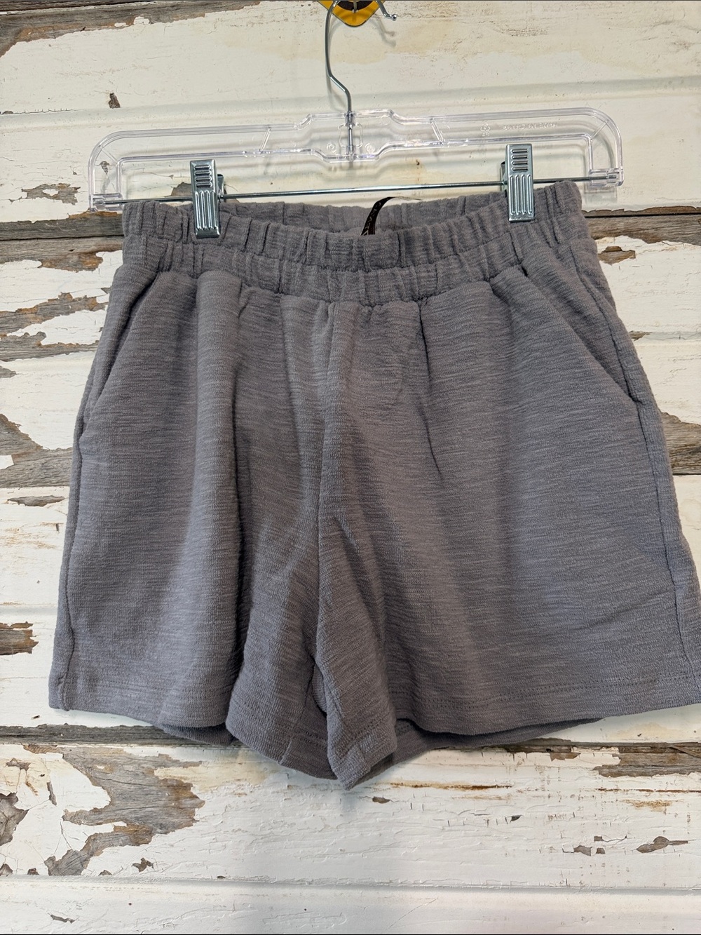 Zenana Outfitters Gray Elastic-Waist Knit Athletic Shorts